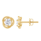 Real Diamond Swirl Stud Earrings Diamond - ( HI-SI ) - Color and Clarity - Rosec Jewels