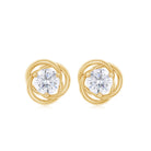 Real Diamond Swirl Stud Earrings Diamond - ( HI-SI ) - Color and Clarity - Rosec Jewels