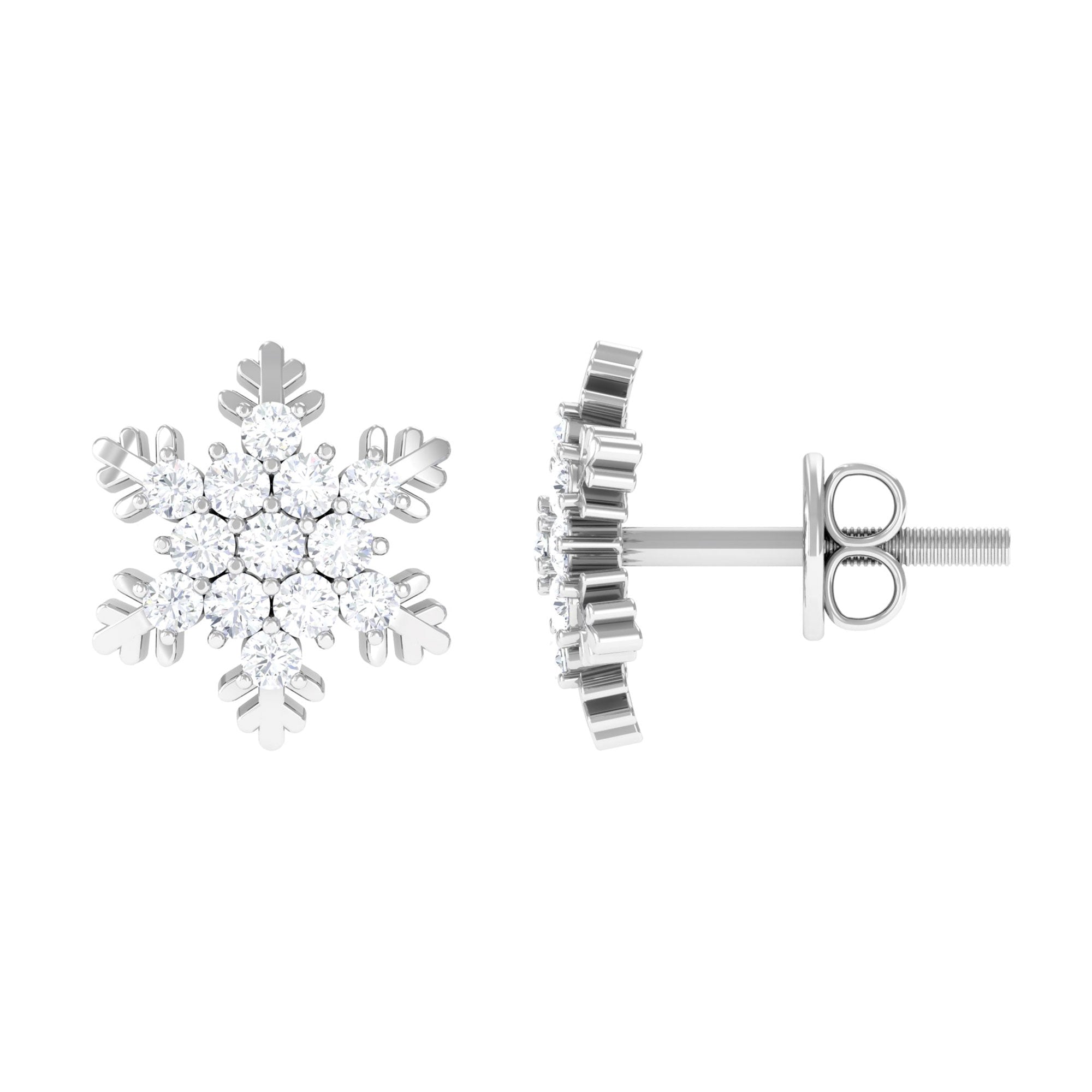 Rosec Jewels-1/2 CT Moissanite Cluster Snowflake Stud Earrings