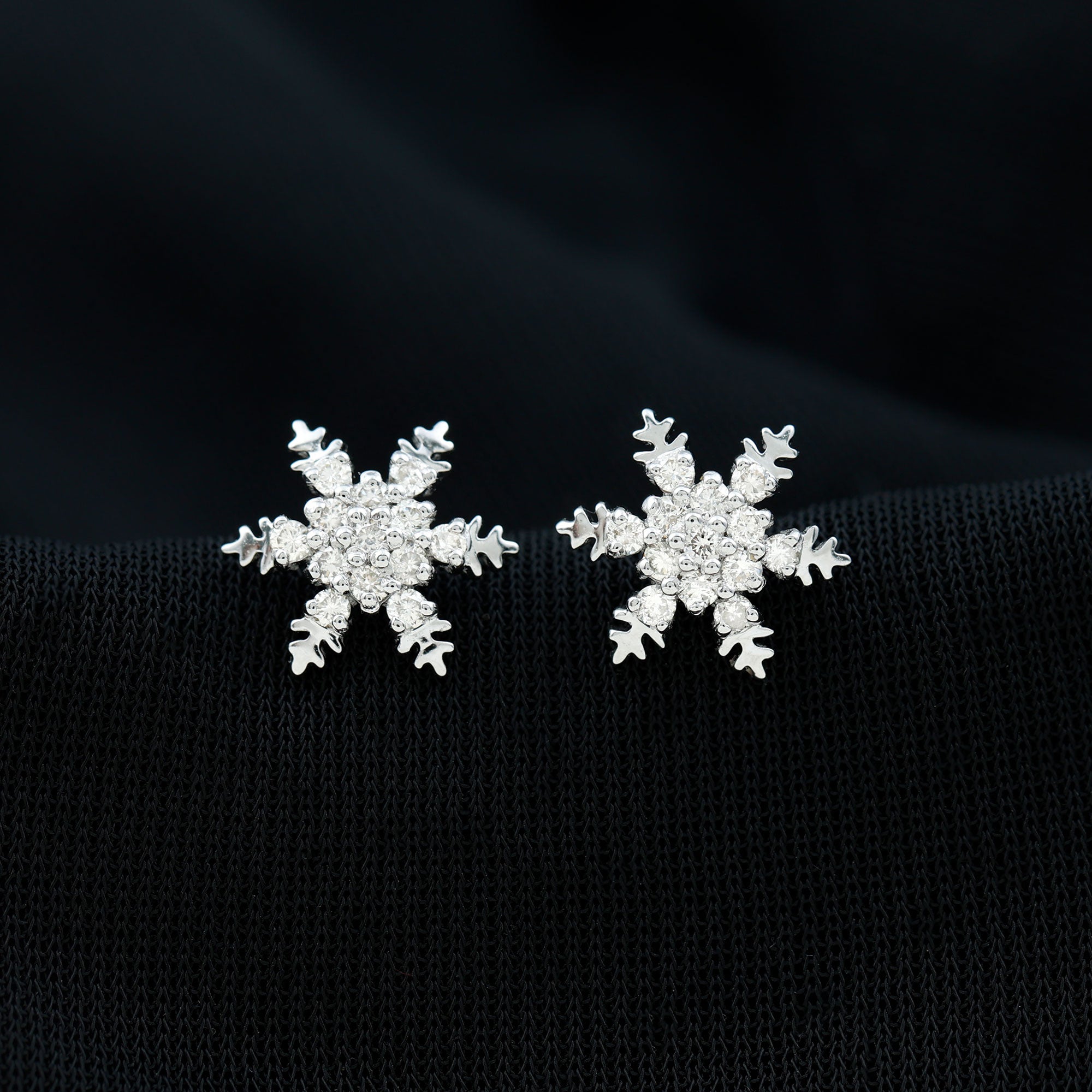 Rosec Jewels-1/2 CT Moissanite Cluster Snowflake Stud Earrings