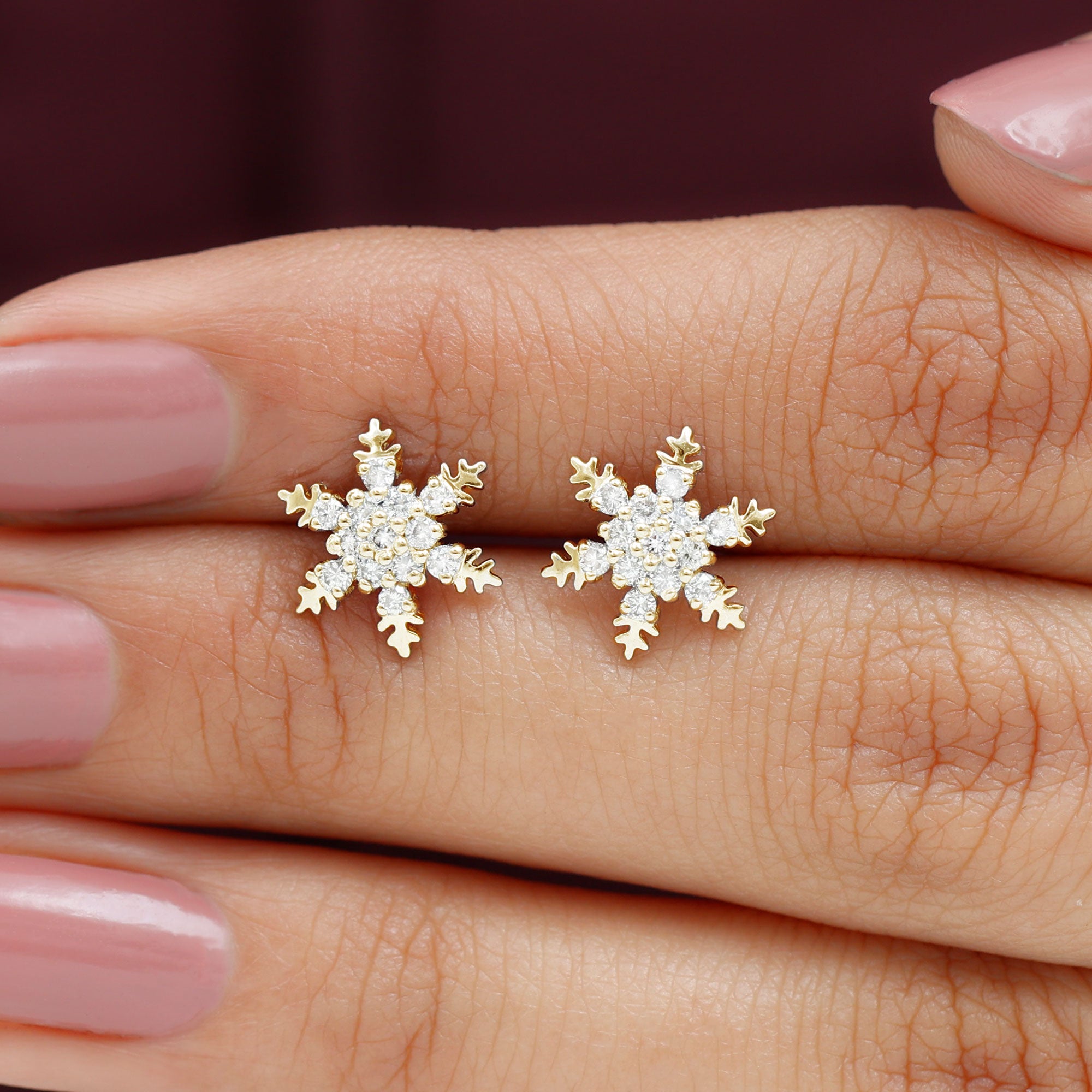 Rosec Jewels-1/2 CT Moissanite Cluster Snowflake Stud Earrings