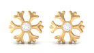 Rosec Jewels-Snowflake Stud Earrings with Diamond