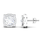 3.75 CT Moissanite Vintage Inspired Halo Stud Earrings Moissanite - ( D-VS1 ) - Color and Clarity - Rosec Jewels