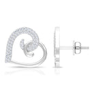 Rosec Jewels-Two Tone Heart Stud Earrings with 1/2 CT Diamonds