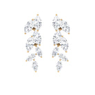 1.25 CT Marquise Shape Zircon Leaf Dangle Earrings in Gold Zircon - ( AAAA ) - Quality - Rosec Jewels