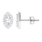 Marquise Halo Stud Earrings with Cubic Zirconia Zircon - ( AAAA ) - Quality - Rosec Jewels