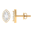 Marquise Halo Stud Earrings with Cubic Zirconia Zircon - ( AAAA ) - Quality - Rosec Jewels