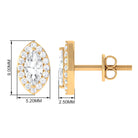 Marquise Halo Stud Earrings with Cubic Zirconia Zircon - ( AAAA ) - Quality - Rosec Jewels