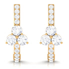 1.25 CT Round Zircon Trio Hinged Hoop Earrings Zircon - ( AAAA ) - Quality - Rosec Jewels