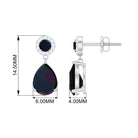 Classic Black Opal and Diamond Bridal Drop Earrings Black Opal - ( AAA ) - Quality - Rosec Jewels