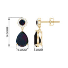 Classic Black Opal and Diamond Bridal Drop Earrings Black Opal - ( AAA ) - Quality - Rosec Jewels