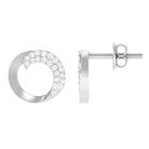 Classic Natural Diamond Open Circle Stud Earrings Diamond - ( HI-SI ) - Color and Clarity - Rosec Jewels