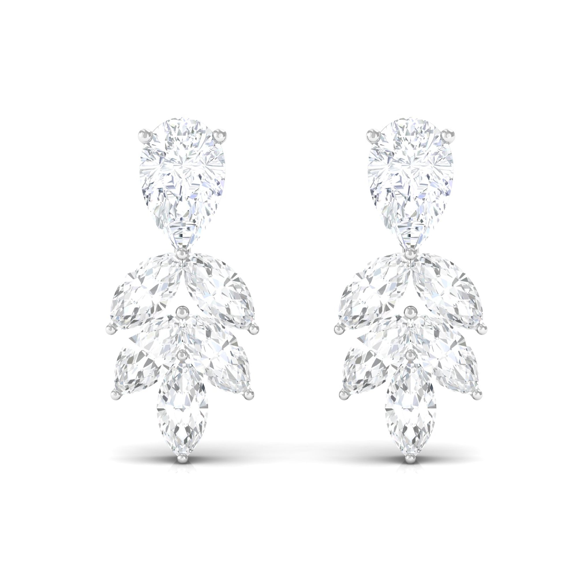 3/4 CT Marquise and Pear Cut Diamond Stud Drop Earrings Diamond - ( HI-SI ) - Color and Clarity - Rosec Jewels