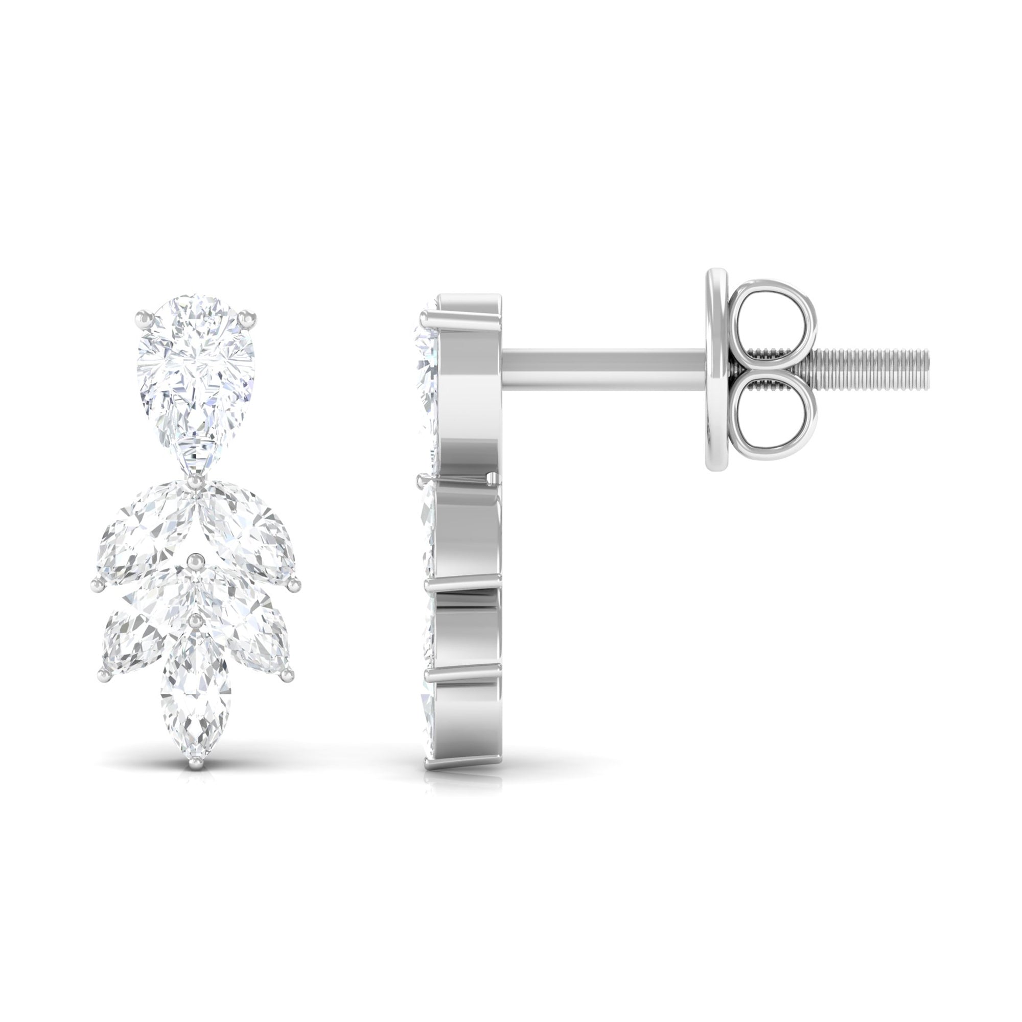 3/4 CT Marquise and Pear Cut Diamond Stud Drop Earrings Diamond - ( HI-SI ) - Color and Clarity - Rosec Jewels