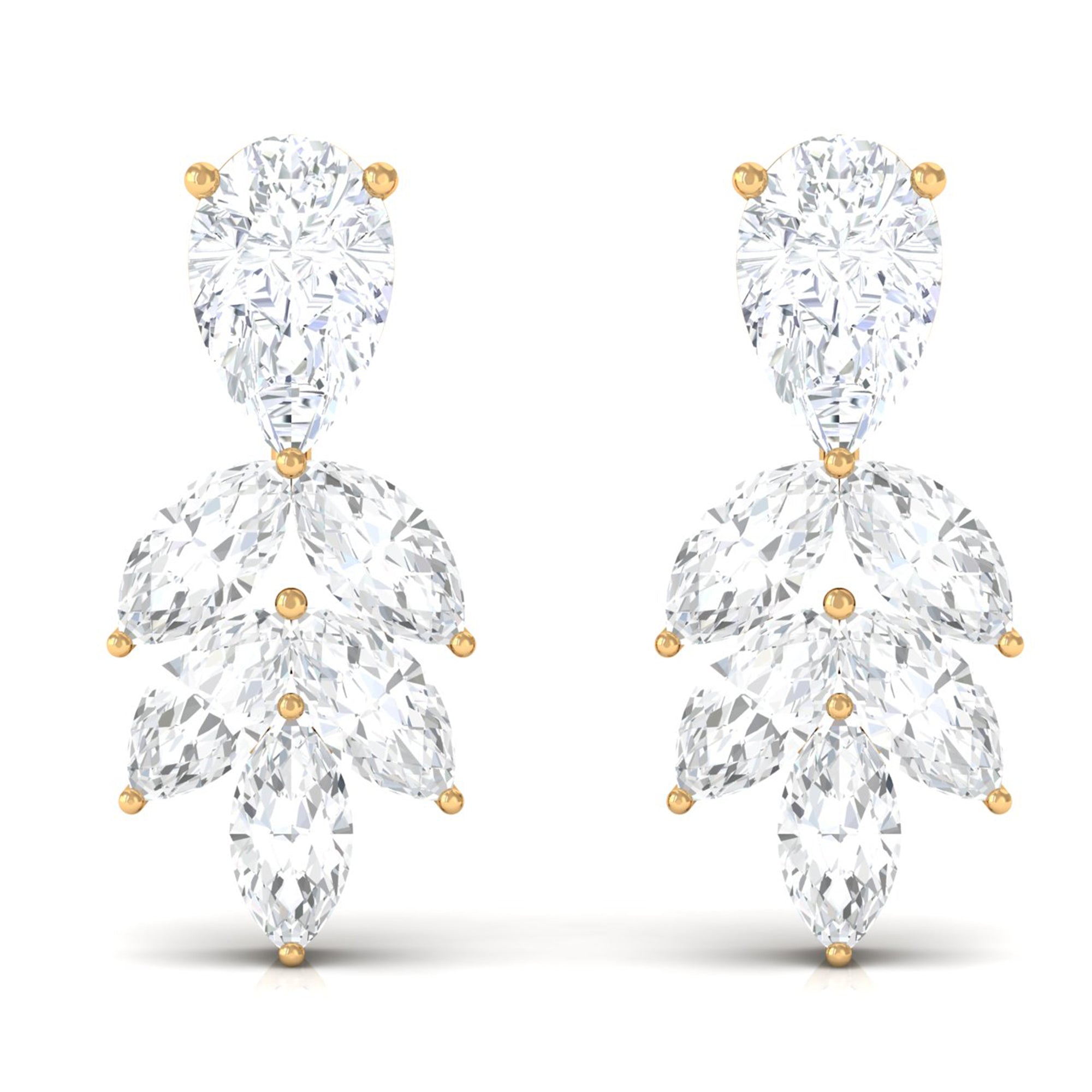 3/4 CT Marquise and Pear Cut Diamond Stud Drop Earrings Diamond - ( HI-SI ) - Color and Clarity - Rosec Jewels