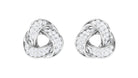 Rosec Jewels-Natural Diamond Knot Stud Earrings with Screw Back