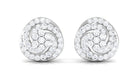 Rosec Jewels-Natural Diamond Swirl Stud Earrings with Screw Back