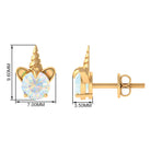 1 CT Ethiopian Opal Unicorn Solitaire Stud Earrings in Gold Ethiopian Opal - ( AAA ) - Quality - Rosec Jewels