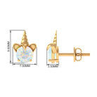 1 CT Ethiopian Opal Unicorn Solitaire Stud Earrings in Gold Ethiopian Opal - ( AAA ) - Quality - Rosec Jewels