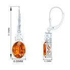 Certified Lab Grown Orange Sapphire And Moissanite Drop Dangle Earrings Lab Created Orange Sapphire - ( AAAA ) - Quality - Rosec Jewels