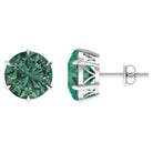 Solitaire Lab-Created Green Sapphire Stud Earrings Lab Created Green Sapphire - ( AAAA ) - Quality - Rosec Jewels