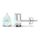 Pear Cut Ethiopian Opal Solitaire Stud Earrings in Gold Ethiopian Opal - ( AAA ) - Quality - Rosec Jewels