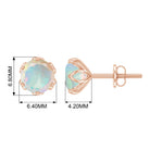 1.5 CT Round Cut Ethiopian Opal Solitaire Stud Earrings Ethiopian Opal - ( AAA ) - Quality - Rosec Jewels