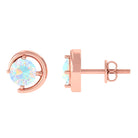 5 MM Prong Set Ethiopian Opal Solitaire Stud Earrings Ethiopian Opal - ( AAA ) - Quality - Rosec Jewels