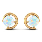 5 MM Prong Set Ethiopian Opal Solitaire Stud Earrings Ethiopian Opal - ( AAA ) - Quality - Rosec Jewels