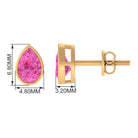 Natural Pear Cut Pink Sapphire Solitaire Stud Earrings in Bezel Setting Pink Sapphire - ( AAA ) - Quality - Rosec Jewels