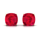 7.5 CT Created Ruby Solitaire Stud Earring in 4 Prong Setting Lab Created Ruby - ( AAAA ) - Quality - Rosec Jewels