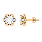 Solitaire Moissanite Designer Stud Earrings Moissanite - ( D-VS1 ) - Color and Clarity - Rosec Jewels