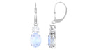 Natural Moonstone Drop Dangle Lever Back Earrings Moonstone - ( AAA ) - Quality - Rosec Jewels