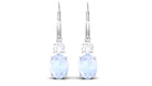 Natural Moonstone Drop Dangle Lever Back Earrings Moonstone - ( AAA ) - Quality - Rosec Jewels