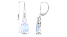 Natural Moonstone Drop Dangle Lever Back Earrings Moonstone - ( AAA ) - Quality - Rosec Jewels