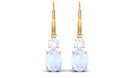 Natural Moonstone Drop Dangle Lever Back Earrings Moonstone - ( AAA ) - Quality - Rosec Jewels