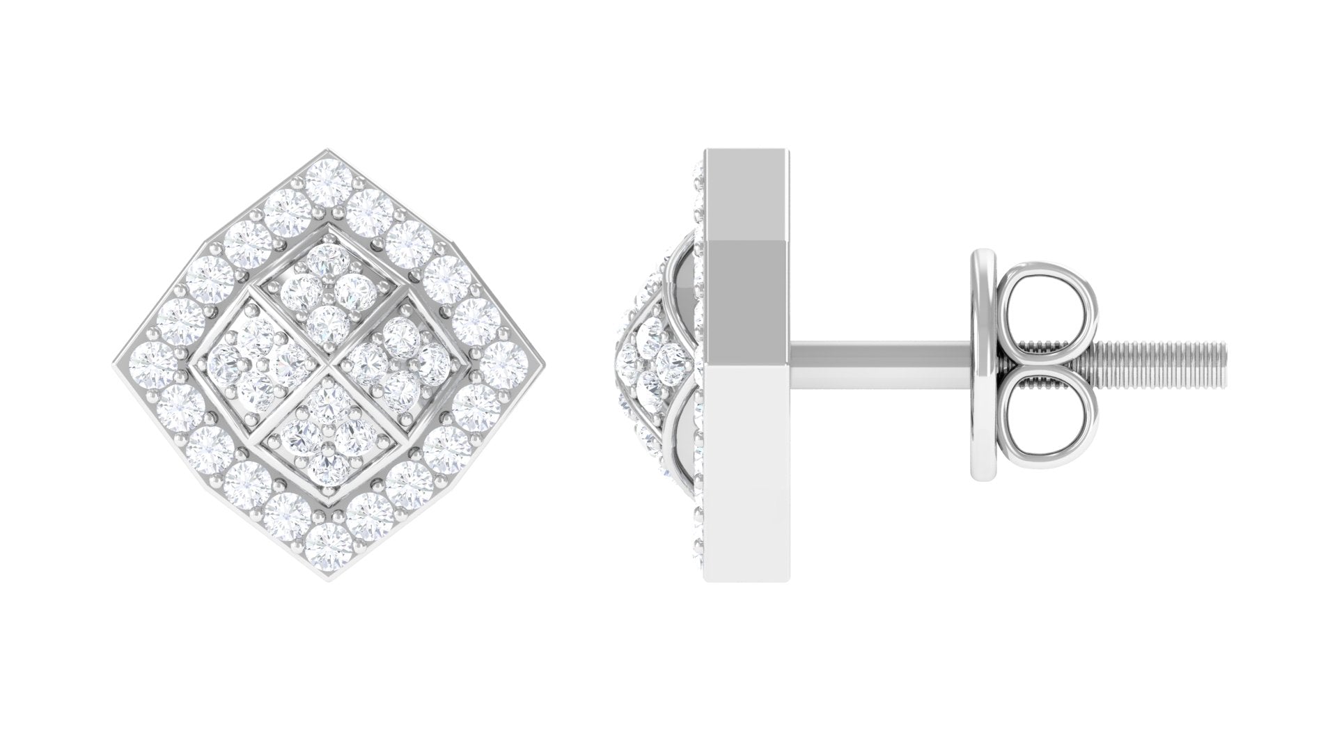 Rosec Jewels-Certified Natural Diamond Geometric Stud Earrings