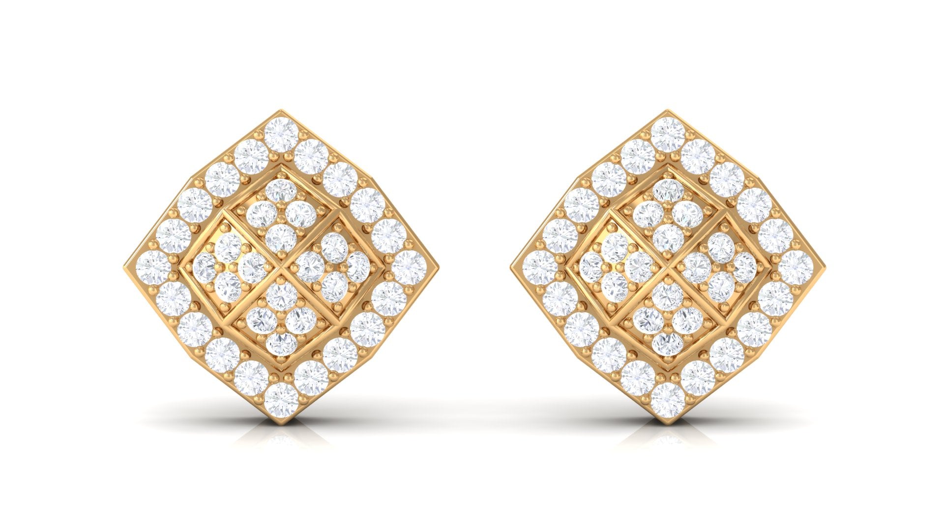 Rosec Jewels-Certified Natural Diamond Geometric Stud Earrings