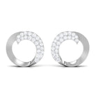 Classic Open Circle Stud Earrings with Certified Moissanite Moissanite - ( D-VS1 ) - Color and Clarity - Rosec Jewels