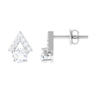 Contemporary Stud Earrings with Round Cubic Zirconia Zircon - ( AAAA ) - Quality - Rosec Jewels