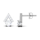 Contemporary Stud Earrings with Round Cubic Zirconia Zircon - ( AAAA ) - Quality - Rosec Jewels