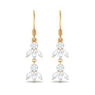 Nature Inspired Moissanite Dangle Earrings Moissanite - ( D-VS1 ) - Color and Clarity - Rosec Jewels