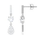 1 CT Round Cut Zircon Classic Dangle Drop Earrings Zircon - ( AAAA ) - Quality - Rosec Jewels