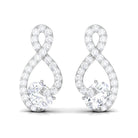 Oval and Round Moissanite Infinity Stud Earrings Moissanite - ( D-VS1 ) - Color and Clarity - Rosec Jewels