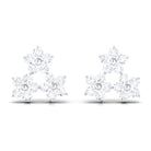 1/2 CT Round Cut Diamond Cluster Floral Stud Earring Diamond - ( HI-SI ) - Color and Clarity - Rosec Jewels