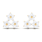 1/2 CT Round Cut Diamond Cluster Floral Stud Earring Diamond - ( HI-SI ) - Color and Clarity - Rosec Jewels