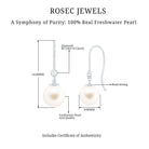 Rosec Jewels-Bezel Set Diamond and Freshwater Pearl Drop Earrings