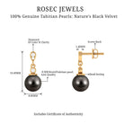 Rosec Jewels-7 MM Tahitian Pearl Drop Earring with Diamond