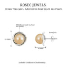 Rosec Jewels-8 MM South Sea Pearl Solitaire and Gold Swirl Stud Earrings