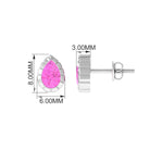 Pink Sapphire Teardrop Solitaire Stud Earrings in Engraved Bezel Setting Pink Sapphire - ( AAA ) - Quality - Rosec Jewels